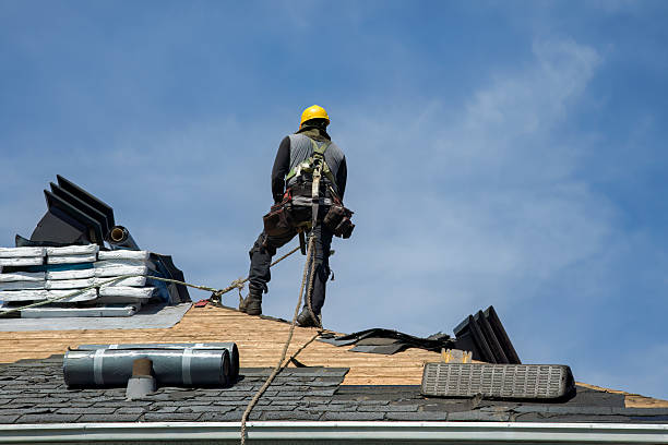 Professional Gutter Installation technician working in Woodland, NC